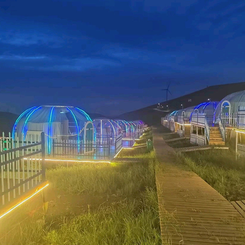 3m X 2.3m Igloo Bubble Tent Polycarbonate Dome House With Wooden Carton Package Nhà với bao bì gỗ