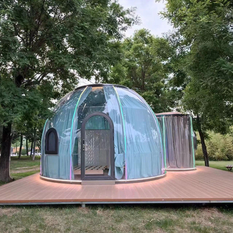 3m X 2.3m Igloo Bubble Tent Polycarbonate Dome House With Wooden Carton Package Nhà với bao bì gỗ