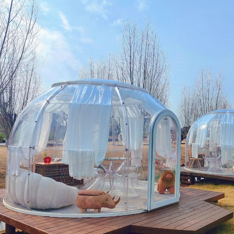3m x 2.3m Clear Dome House Igloo Bubble Tent với bữa tiệc và sự kiện