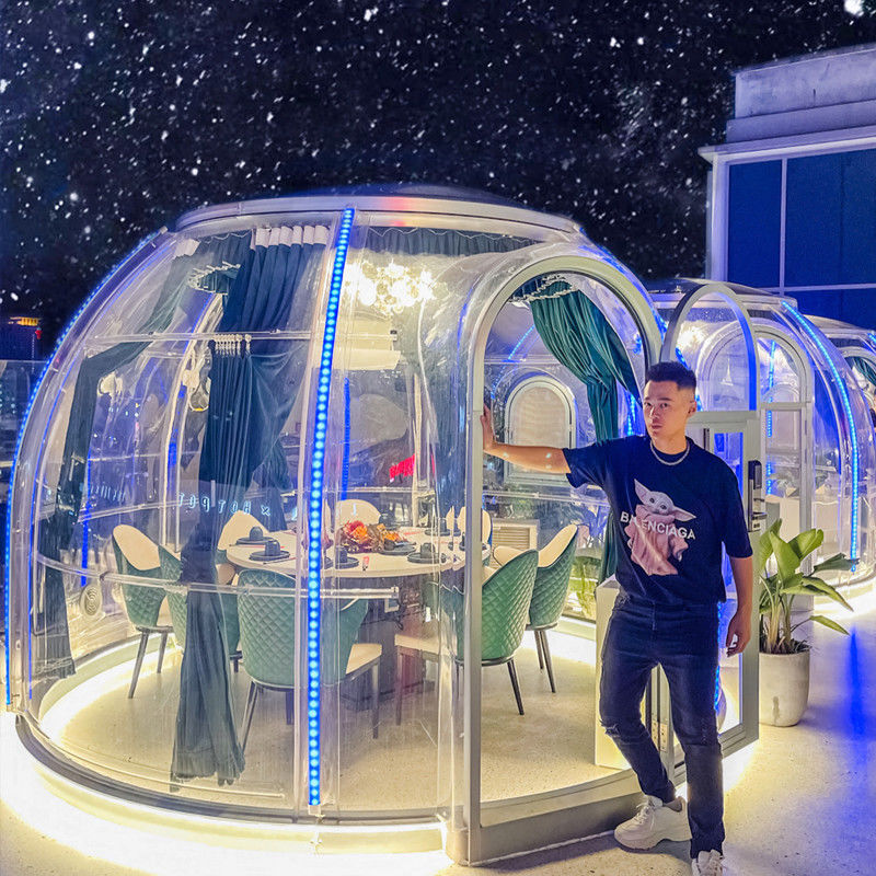 3m x 2.3m Clear Dome House Igloo Bubble Tent với bữa tiệc và sự kiện