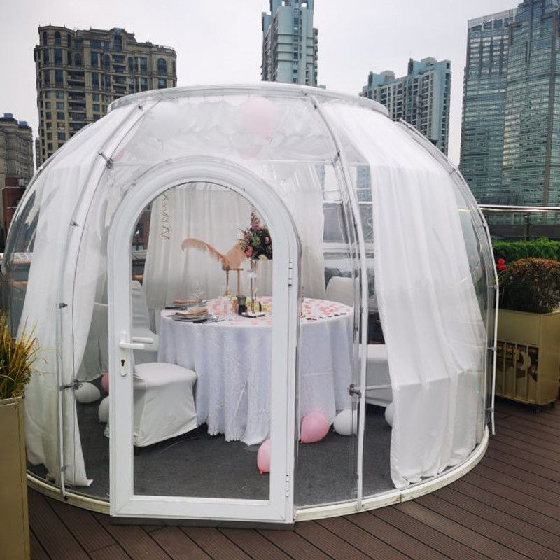 Lều triển lãm thương mại ngoài trời Khách sạn Garden Party sang trọng Glamping PC Mùa đông Geodesic Dome Tent