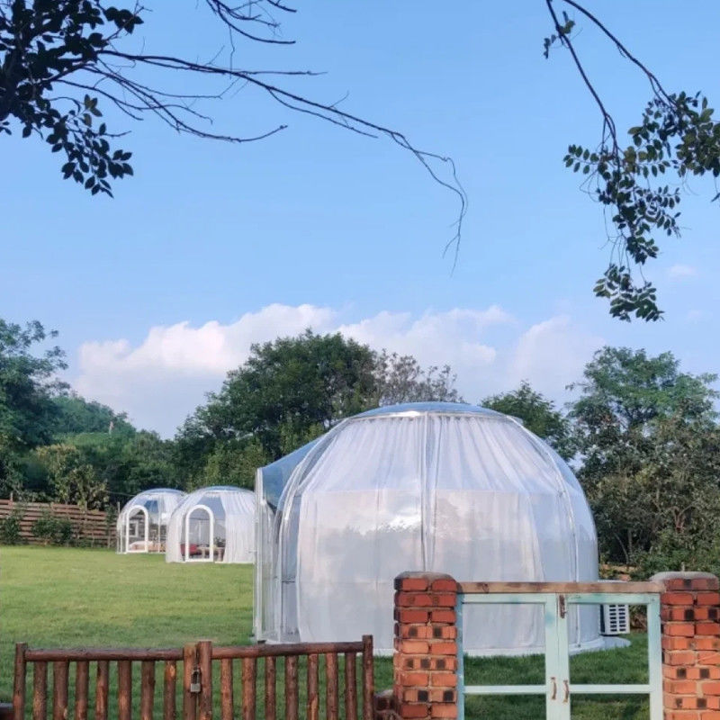 Lều triển lãm thương mại ngoài trời Khách sạn Garden Party sang trọng Glamping PC Mùa đông Geodesic Dome Tent